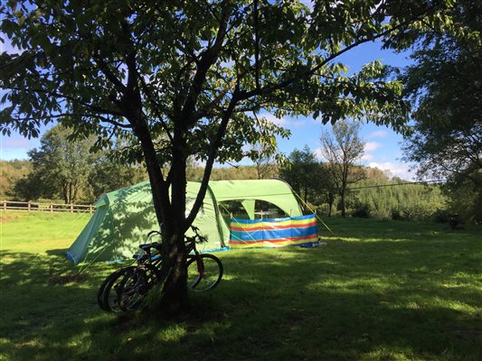 Camping on a secluded pitch with own washroom